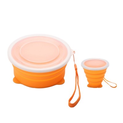 Outside Pet Feeder Collapsible Bowl Unbreakable Silicone Dog Rubber Folding Bowl